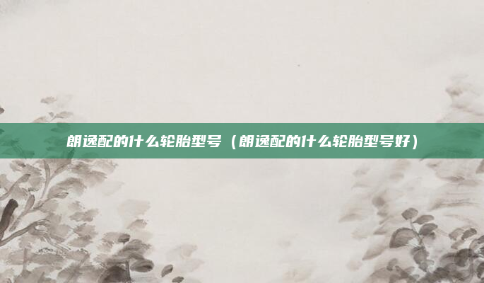 朗逸配的什么轮胎型号(朗逸配的什么轮胎型号好)