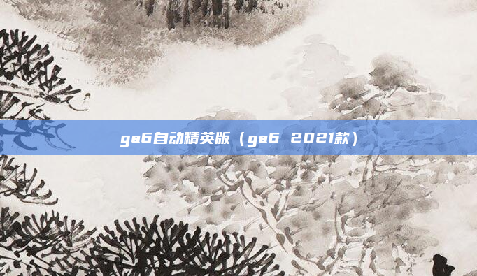 ga6自动精英版（ga6 2021款）