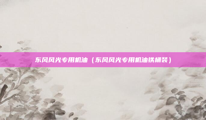 东风风光专用机油（东风风光专用机油铁桶装）