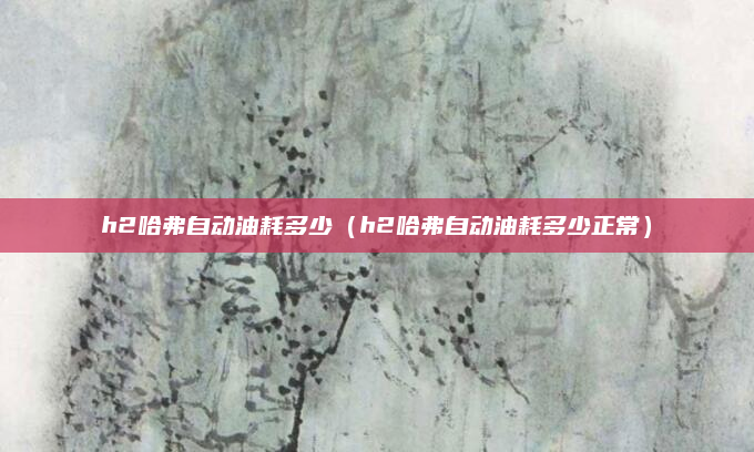 h2哈弗自动油耗多少（h2哈弗自动油耗多少正常）