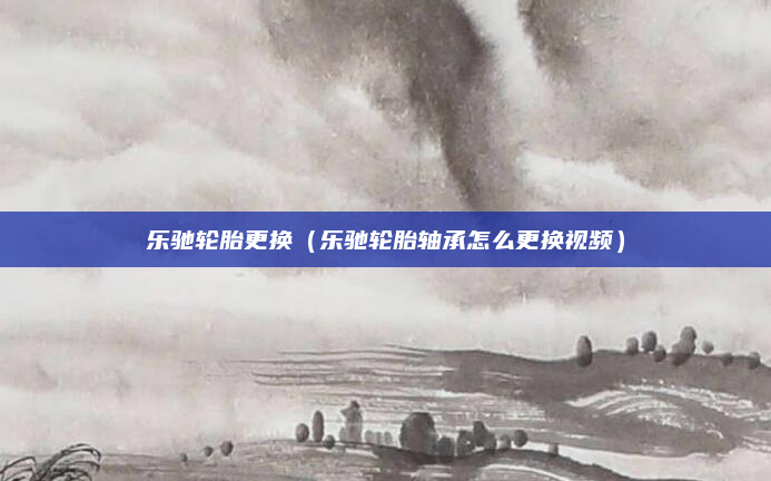 乐驰轮胎更换（乐驰轮胎轴承怎么更换视频）
