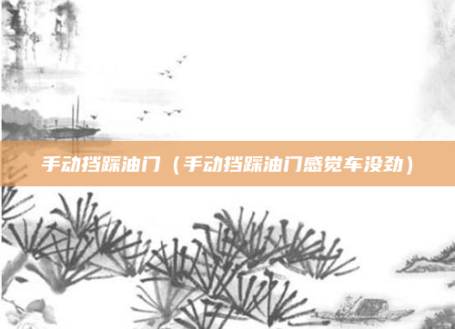 手动挡踩油门（手动挡踩油门感觉车没劲）