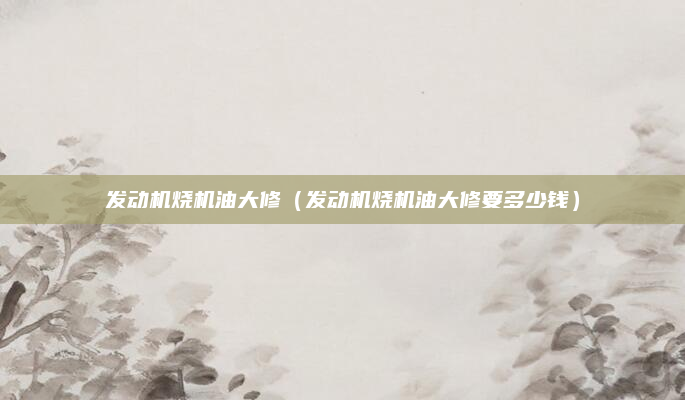 发动机烧机油大修(发动机烧机油大修要多少钱)