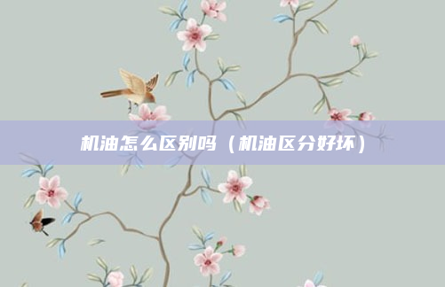 机油怎么区别吗（机油区分好坏）
