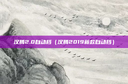 汉腾2.0自动档(汉腾2019新款自动挡)