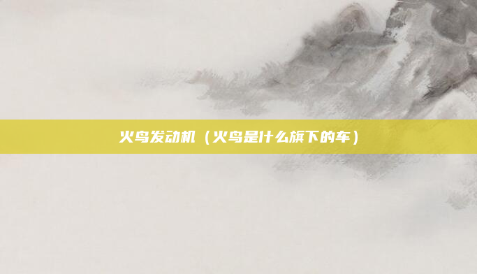 火鸟发动机（火鸟是什么旗下的车）