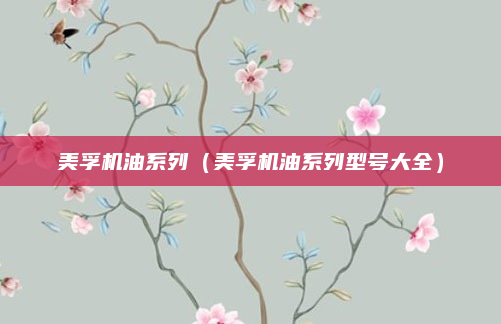 美孚机油系列(美孚机油系列型号大全)