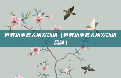 世界功率最大的发动机（世界功率最大的发动机品牌）