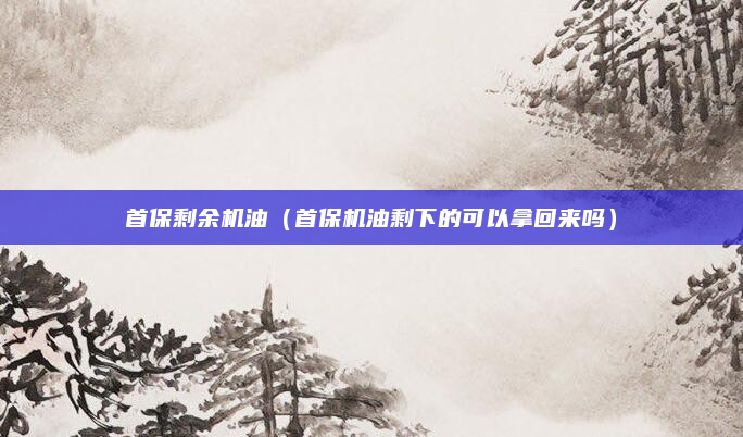 首保剩余机油(首保机油剩下的可以拿回来吗)
