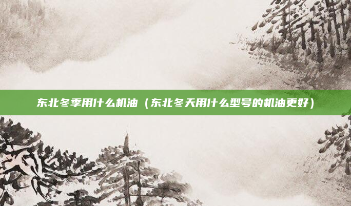 东北冬季用什么机油(东北冬天用什么型号的机油更好)
