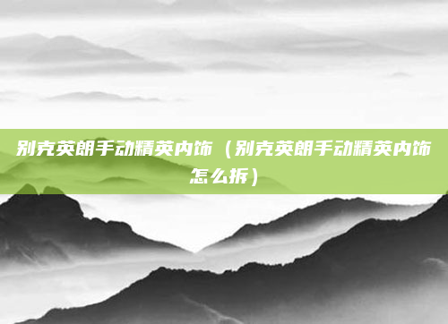 别克英朗手动精英内饰（别克英朗手动精英内饰怎么拆）
