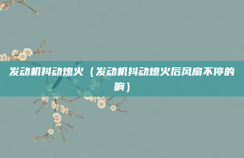 发动机抖动熄火（发动机抖动熄火后风扇不停的响）