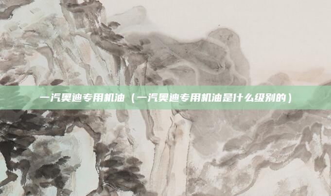 一汽奥迪专用机油(一汽奥迪专用机油是什么级别的)