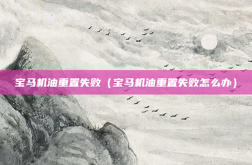 宝马机油重置失败（宝马机油重置失败怎么办）