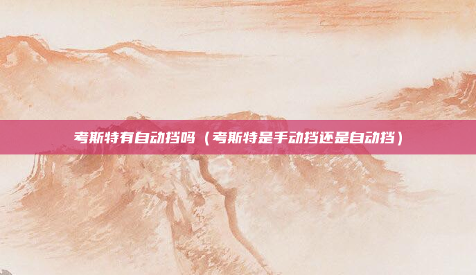 考斯特有自动挡吗（考斯特是手动挡还是自动挡）