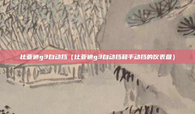比亚迪g3自动挡（比亚迪g3自动挡和手动挡的仪表盘）