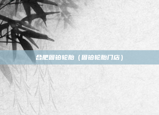 合肥固铂轮胎(固铂轮胎门店)