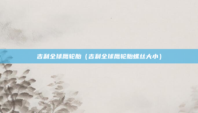 吉利全球鹰轮胎(吉利全球鹰轮胎螺丝大小)