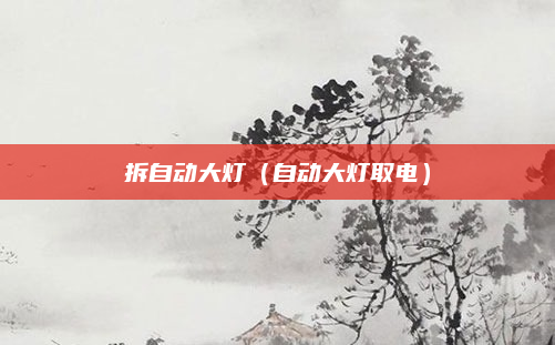 拆自动大灯（自动大灯取电）