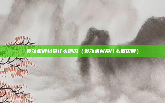 发动机很抖是什么原因(发动机抖是什么原因呢)