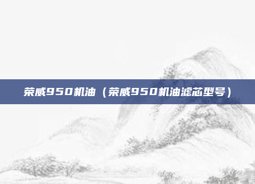 荣威950机油(荣威950机油滤芯型号)