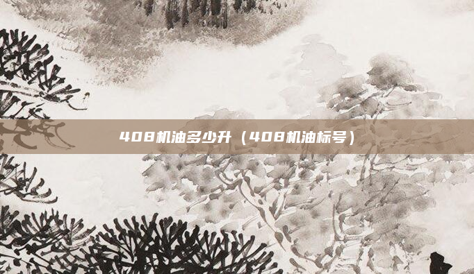408机油多少升（408机油标号）