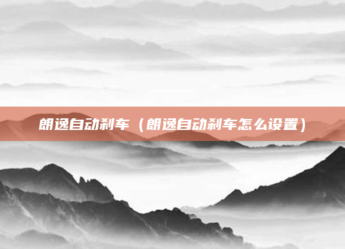 朗逸自动刹车(朗逸自动刹车怎么设置)