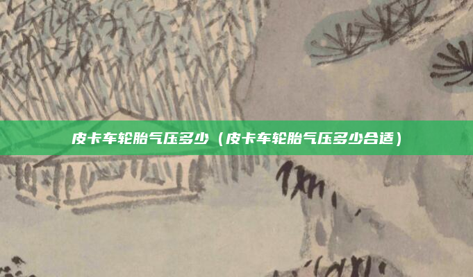 皮卡车轮胎气压多少（皮卡车轮胎气压多少合适）