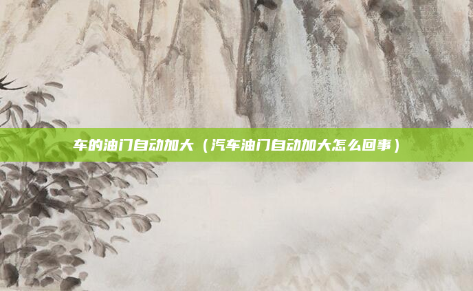 车的油门自动加大(汽车油门自动加大怎么回事)