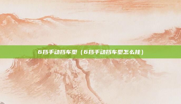 6挡手动挡车型(6挡手动挡车型怎么挂)