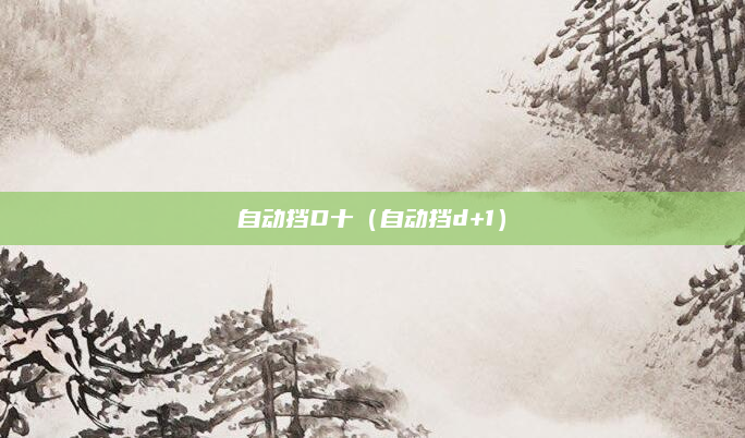自动挡D十(自动挡d+1)