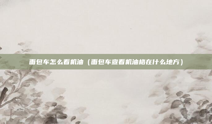 面包车怎么看机油（面包车查看机油格在什么地方）