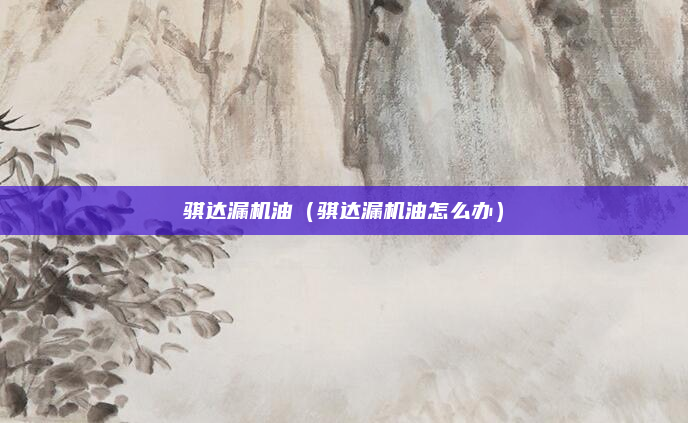 骐达漏机油（骐达漏机油怎么办）