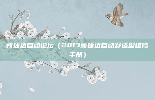 新捷达自动论坛（2013新捷达自动舒适型维修手册）