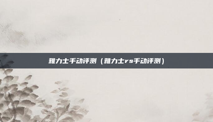 雅力士手动评测(雅力士rs手动评测)
