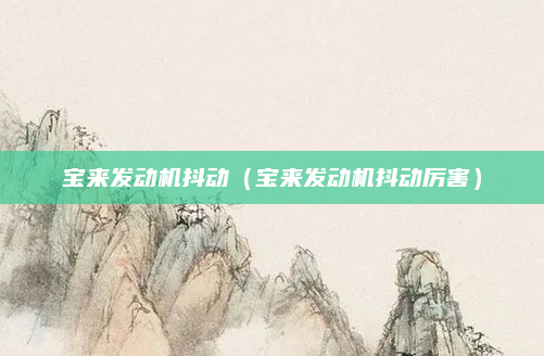 宝来发动机抖动（宝来发动机抖动厉害）