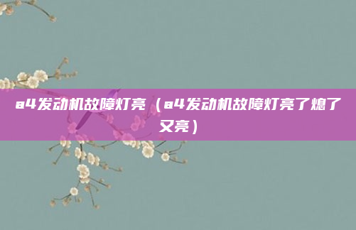 a4发动机故障灯亮（a4发动机故障灯亮了熄了又亮）