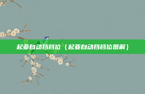 起亚自动挡档位（起亚自动挡档位图解）