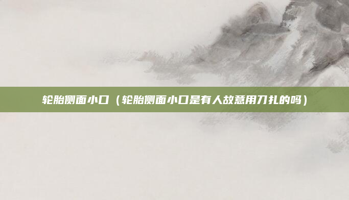 轮胎侧面小口(轮胎侧面小口是有人故意用刀扎的吗)