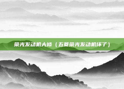 荣光发动机大修（五菱荣光发动机坏了）