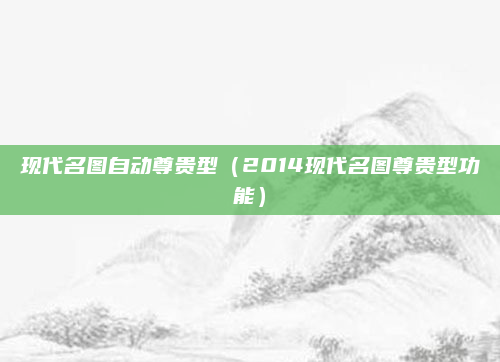 现代名图自动尊贵型(2014现代名图尊贵型功能)
