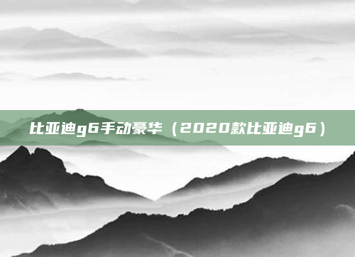 比亚迪g6手动豪华（2020款比亚迪g6）