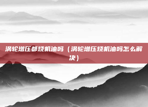 涡轮增压都烧机油吗（涡轮增压烧机油吗怎么解决）