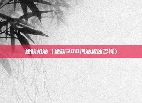 途骏机油（途骏300汽油机油多钱）