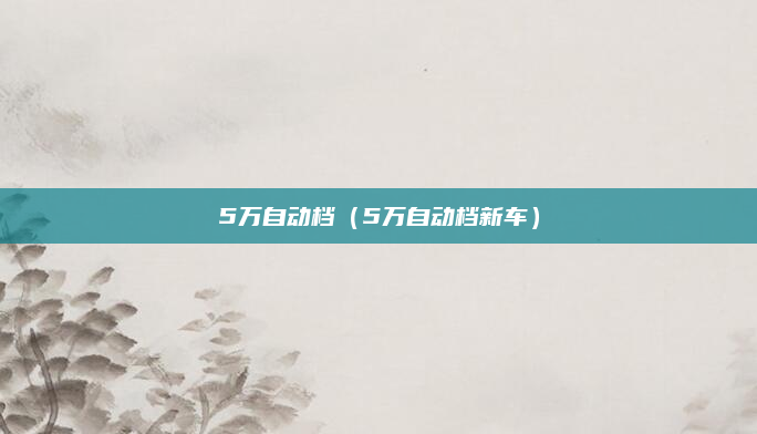 5万自动档（5万自动档新车）