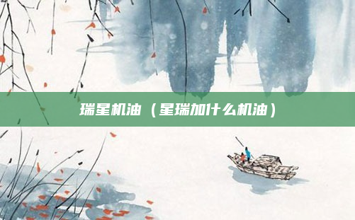 瑞星机油（星瑞加什么机油）