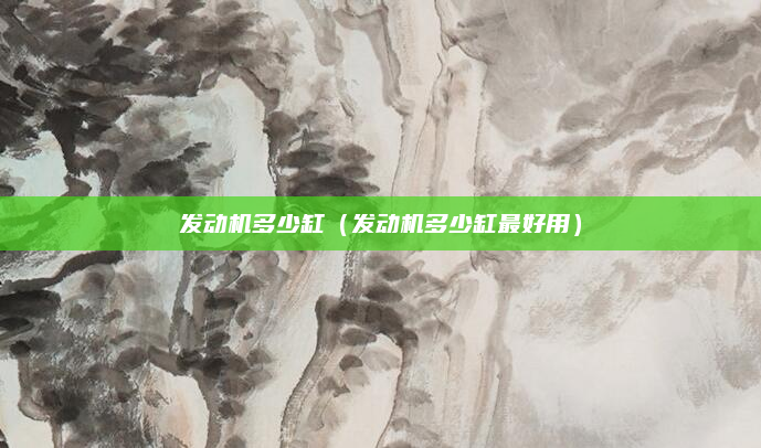 发动机多少缸（发动机多少缸最好用）