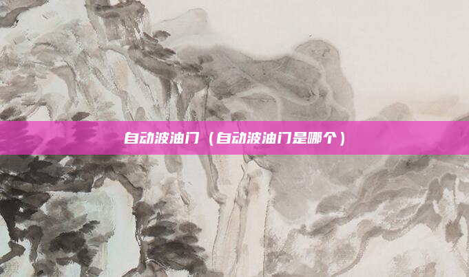 自动波油门（自动波油门是哪个）