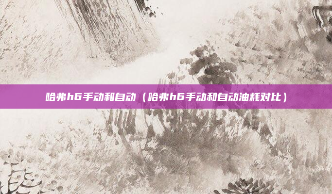 哈弗h6手动和自动（哈弗h6手动和自动油耗对比）