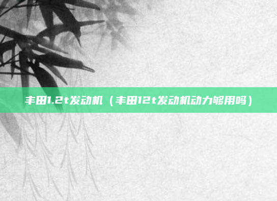 丰田1.2t发动机(丰田12t发动机动力够用吗)